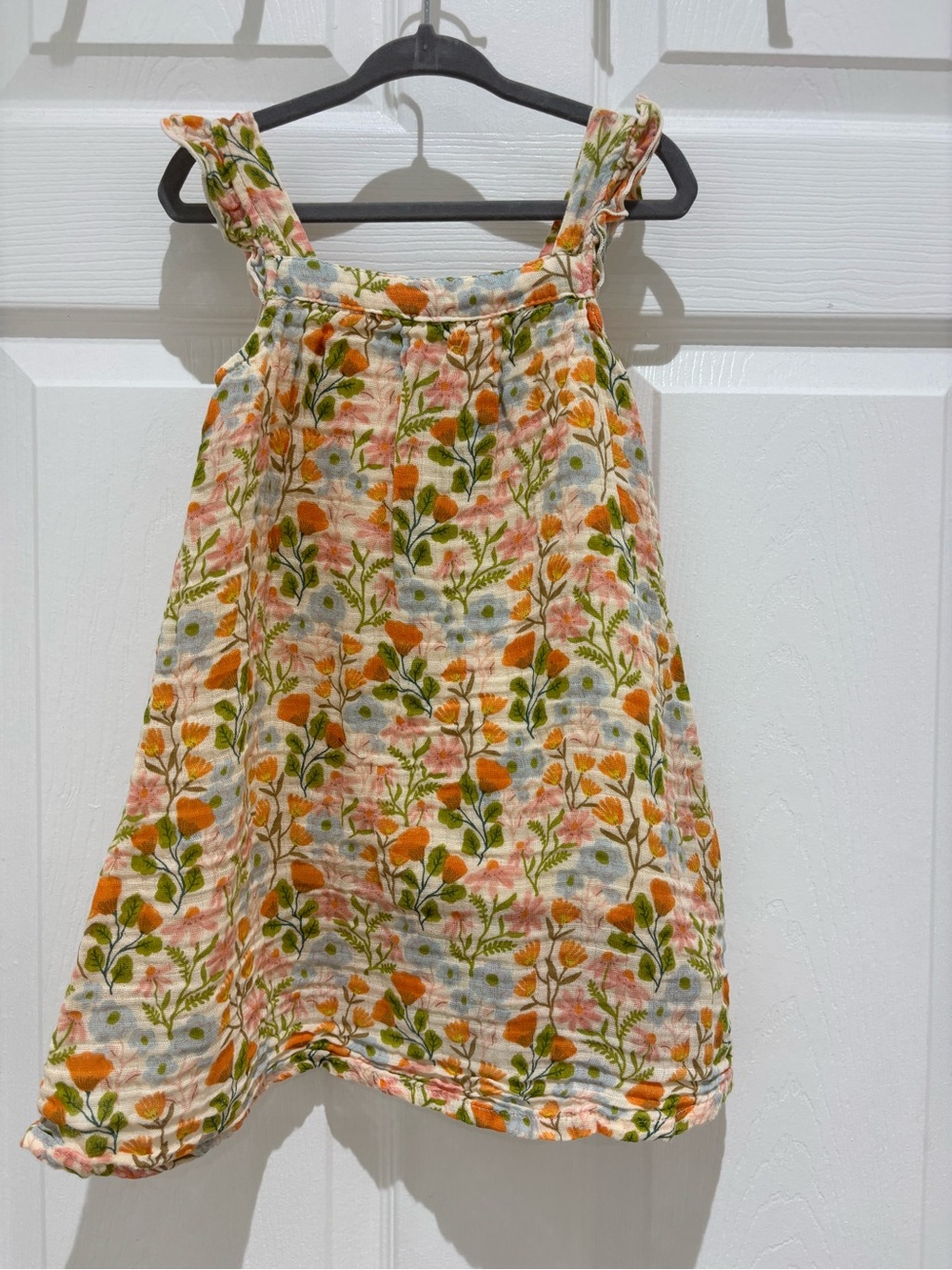 🌸 Angel Dear Girls 3T Floral Gauze Dress | Ruffle Straps